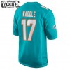 Camiseta Niño Miami Dolphins Jaylen Waddle 17 Nike Aqua 2021 NFL Draft